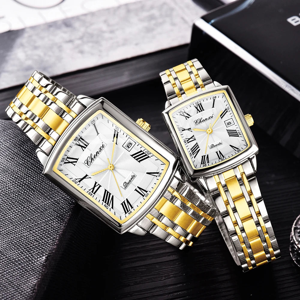 CHENXI Watches for Man Fashion Casual Calendar Quartz Watch Stainless Steel Bracelet Waterproof Men's Wristwatches Gifts