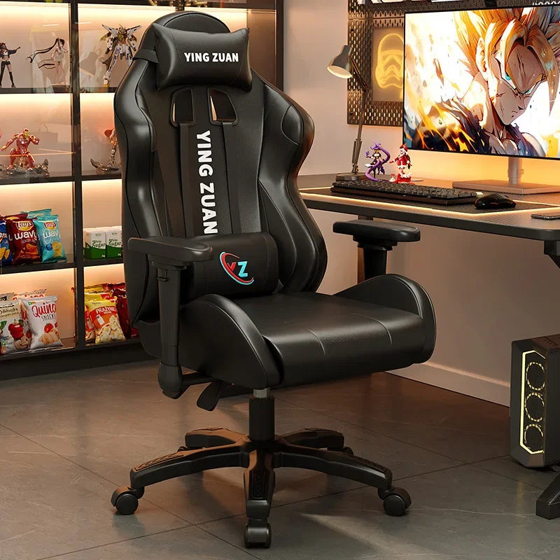 AOLIVIYA Game Chair Ergonomic Bedroom Office Computer Chair Lifting Rotating Armrest with Pedal Student Study Chair