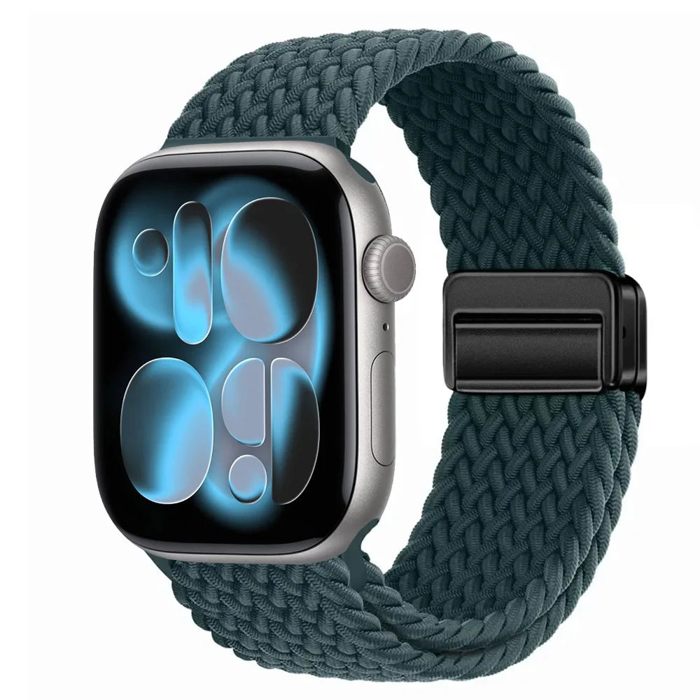 Nylon Loop Strap for Apple Watch 11 10 9 8 7 46mm 42mm 45mm 41mm Ultra 3 2 1 49mm Magnetic Braided  IWatch 6 5 4 SE3 Accessories