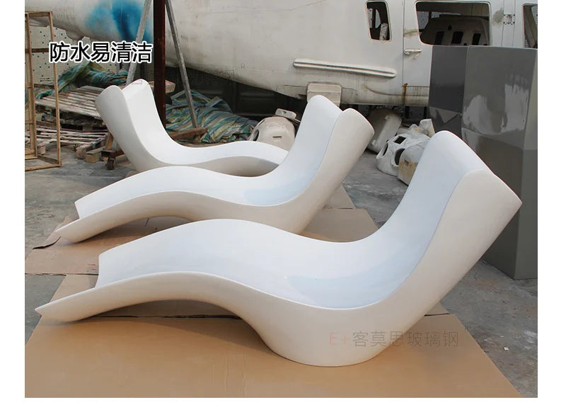 Leisure Beach Chair Hotel Swimming Pool Recliner Special-Shaped Rubber Clothing Water-Soaking Chair Courtyard Sun-Proof Chair
