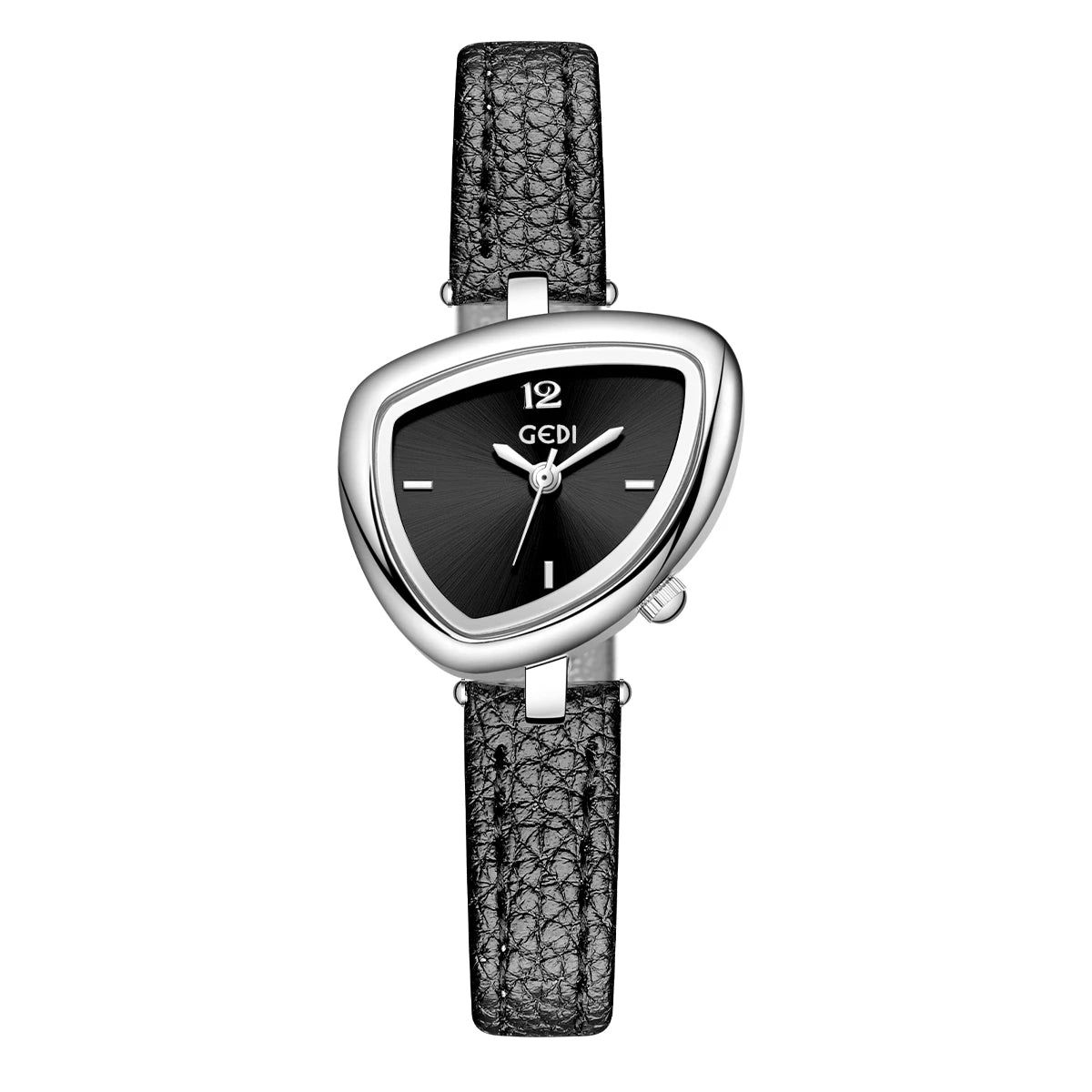 GEDI Vintage Watch Leather Light Luxury Simple Unique Irregular Dial Ladies Watches Elegant Quartz Waterproof Women's Wristwatch