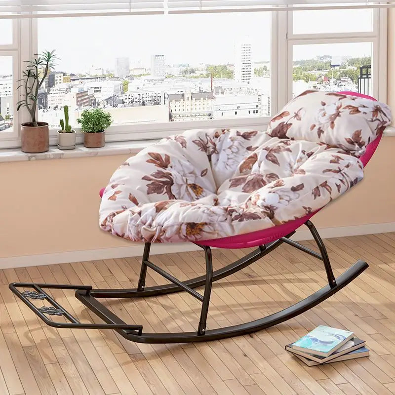 Leisure Lounge Chair, Garden Chair, Widened Rocking Chair, Rattan Rainbow Rocking Chair