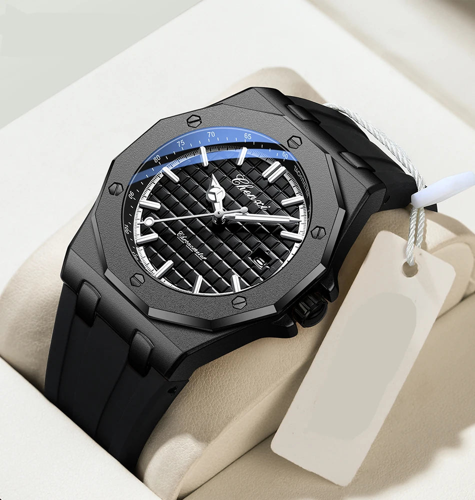 Mens Watches Top Brand Luxury Quartz Calendar Casual Watch Fashion Silicone Waterproof Luminous Wristwatch For Man