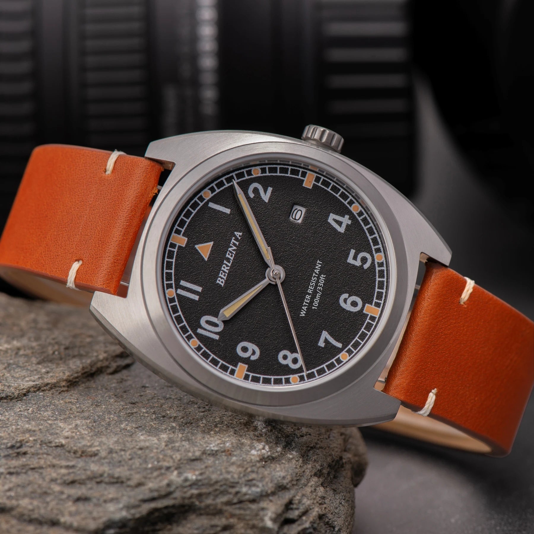 Berlenta Brand original Retro Leather Field Watch For Men Top Luxury 316L Steel Case Military Wristwatch Enlistment Gift