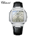 New High Quality Leather Man Watches Business Fashion Date Quartz Luxury Square Watch Men's Waterproof Luminous Clock