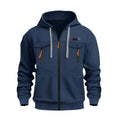 Autumn Winter Hoodies Men Zipper Patchwork Warm Fleece Sweatshirts Multi Pockets Male Fashion Hooded Jacket Thick Outdoor Hoodie