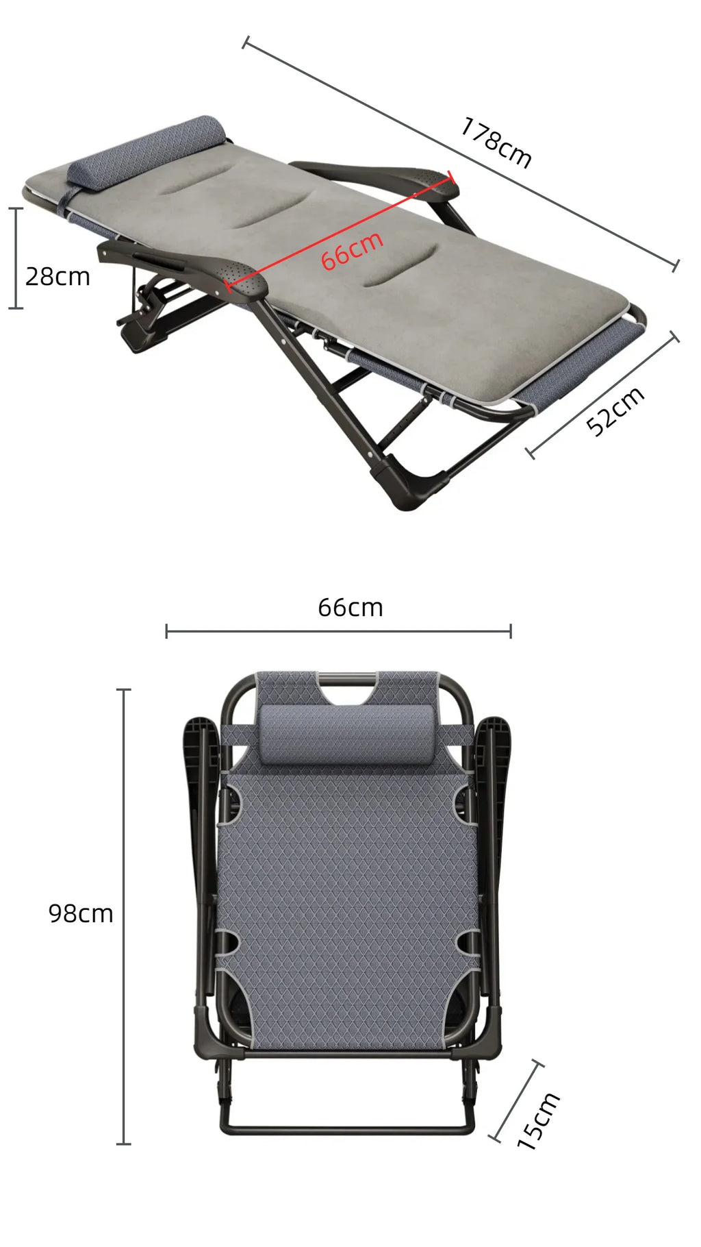 Outdoor Portable Lightweight Adjustable Folding Gravity Lounger For Beach Camping, Poolside, Hotels