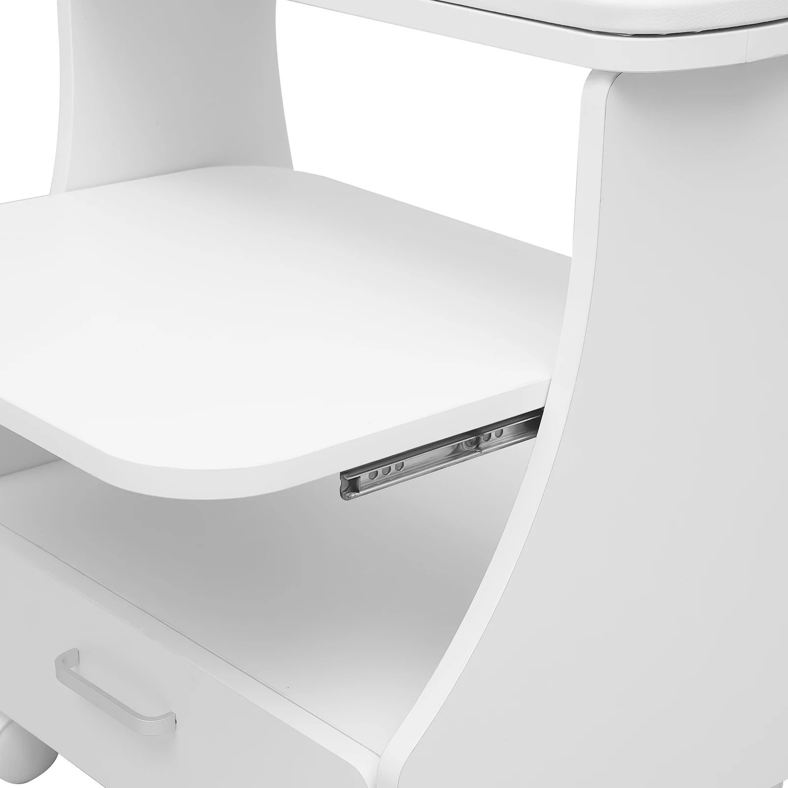 Portable Beauty Salon Foot Bath Trolley Pedicure Manicure Foot Rest with Massage Function Foot Spa Table White