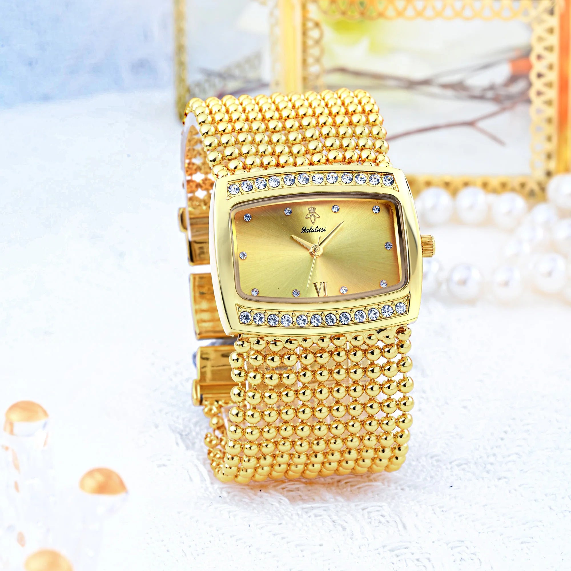 YaLaLuWomen's Watch Brand: Light Luxury Elegant Diamond-Set Square Watch with Water-Resistant Quartz Movement reloj mujer LX1073