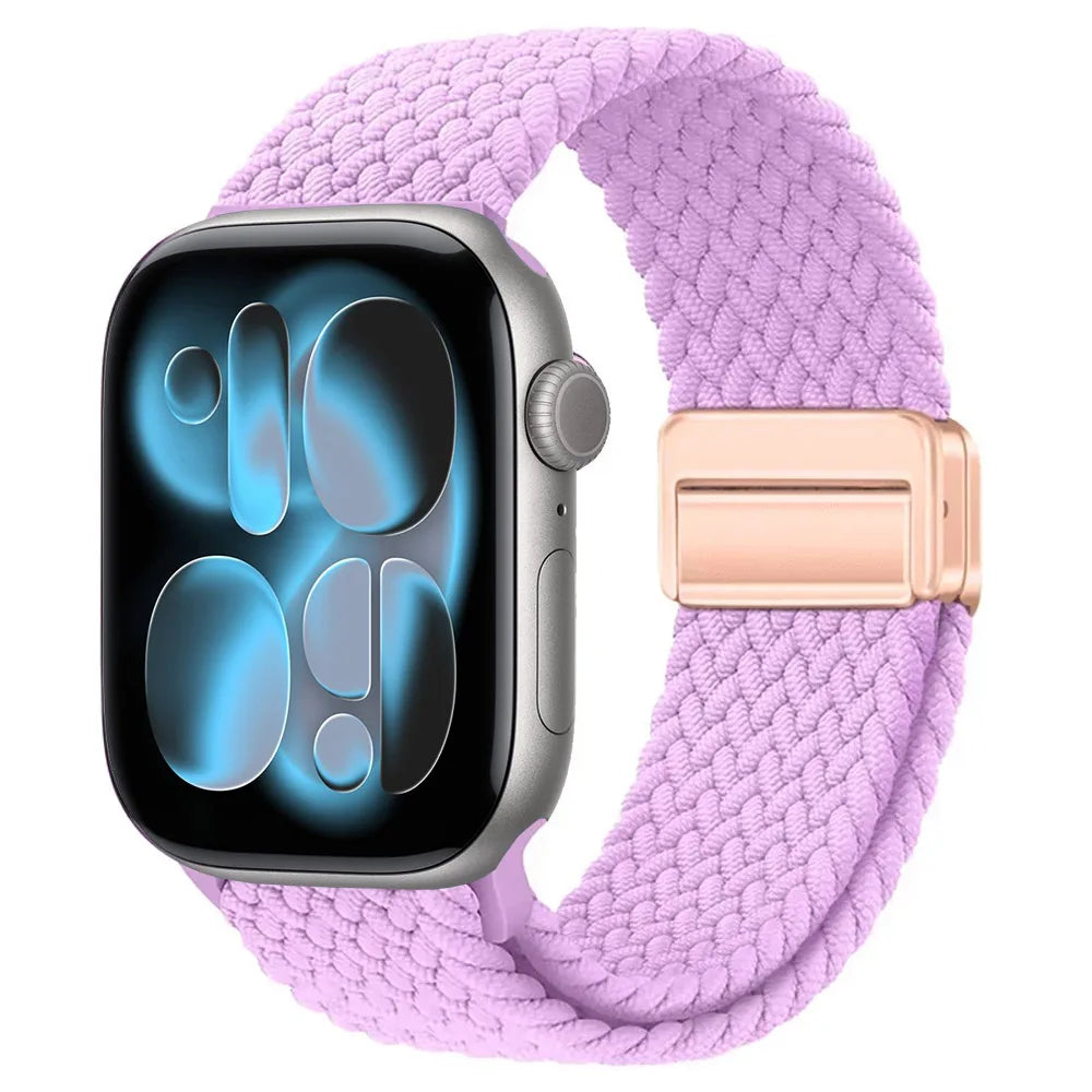 Nylon Loop Strap for Apple Watch 11 10 9 8 7 46mm 42mm 45mm 41mm Ultra 3 2 1 49mm Magnetic Braided  IWatch 6 5 4 SE3 Accessories