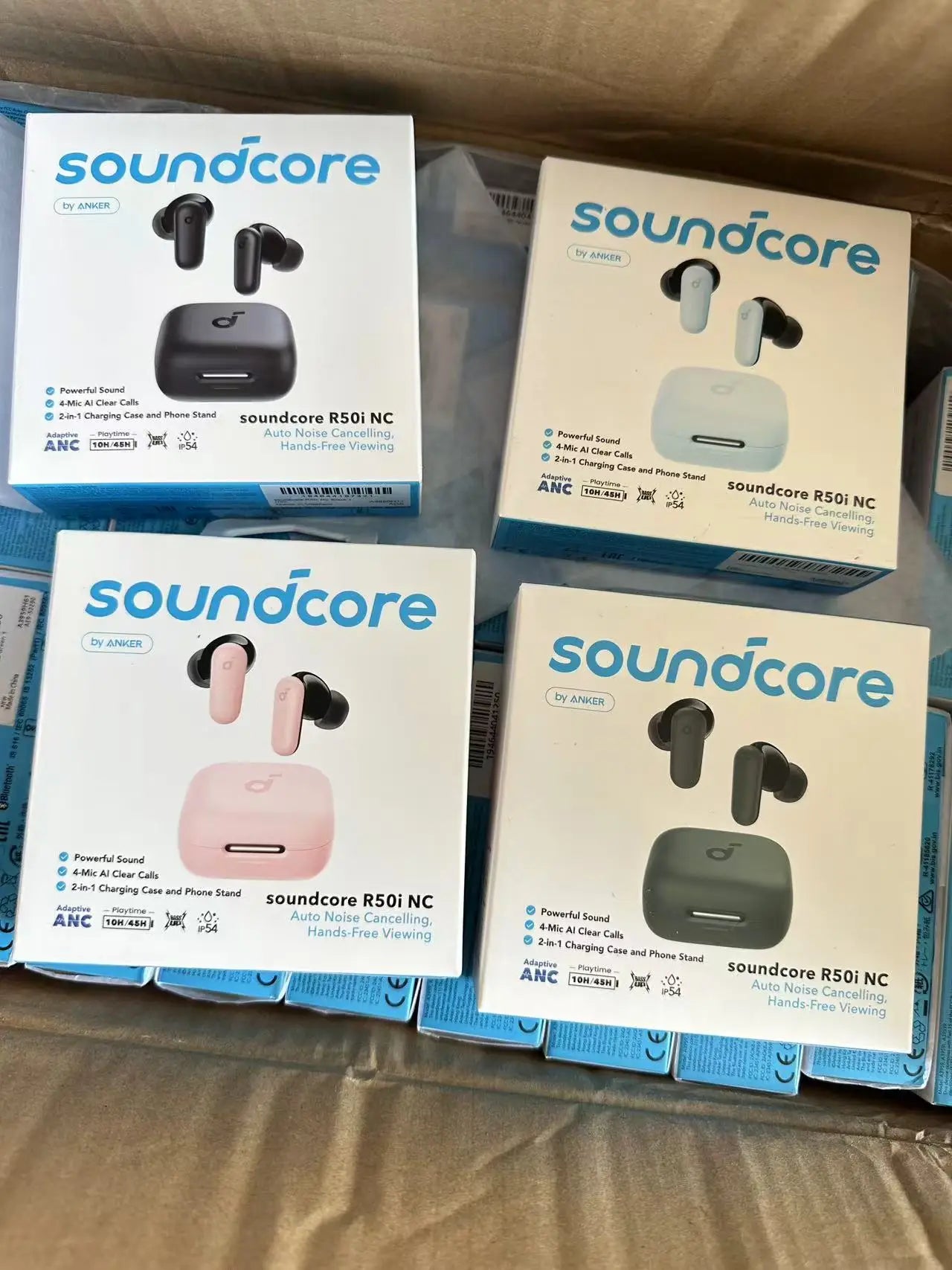 Anker Soundcore R50i NC True Wireless Headset Noise Cancelling Earbuds A3959H11 Black Noise Cancelling Bluetooth Headphones