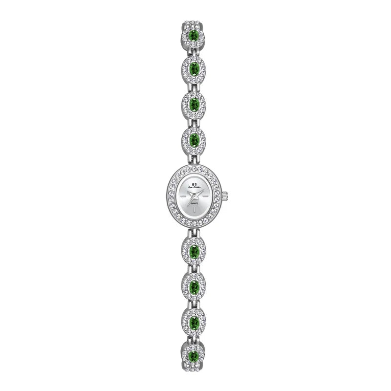 Colorful Diamond Luxury Women's Watch Elegant Bracelet Wristwatch Waterproof Quartz Hand Clock Gifts For Girlfriend