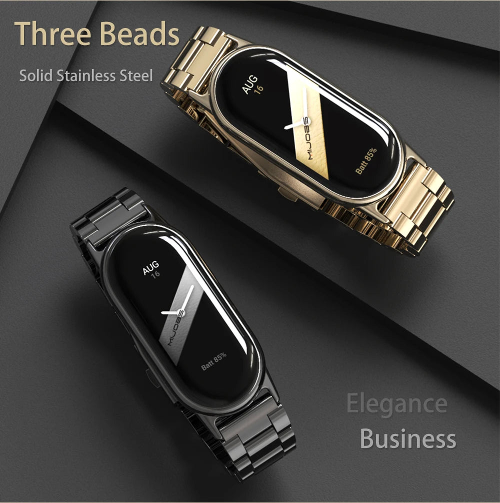 Strap for Mi Band 10 9 8 Wristband For Mi Band 9 Bracelet for Mi Band 10 Stainless Steel Watch Band for Mi Band 8 Metal Straps
