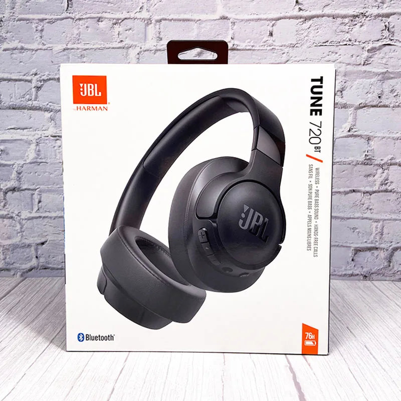 JBL TUNE 720BT Original Authentic Wireless Bluetooth Over-ear Style Headphones Foldable Multi-point Connection for Sports Music