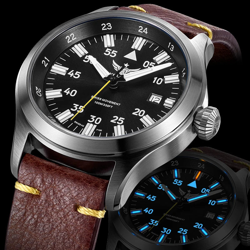 YELANG V1021S Men Quartz Watch 42mm Swiss Ronda  Movement 10-year battery life T100 Luminous 100m Waterproof Men's Diving Watch