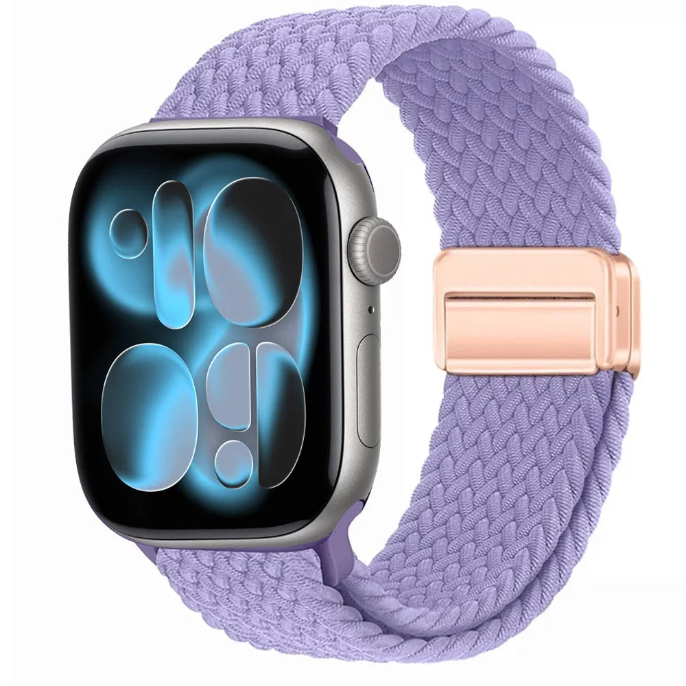 Nylon Loop Strap for Apple Watch 11 10 9 8 7 46mm 42mm 45mm 41mm Ultra 3 2 1 49mm Magnetic Braided  IWatch 6 5 4 SE3 Accessories