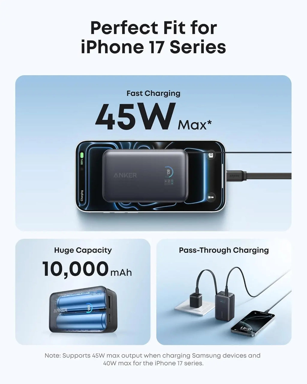 Anker Nano Portable Charger, 45W 10000mAh with 2.3 ft Retractable Cable, Compact Power Bank, Travel Essential Phone Battery