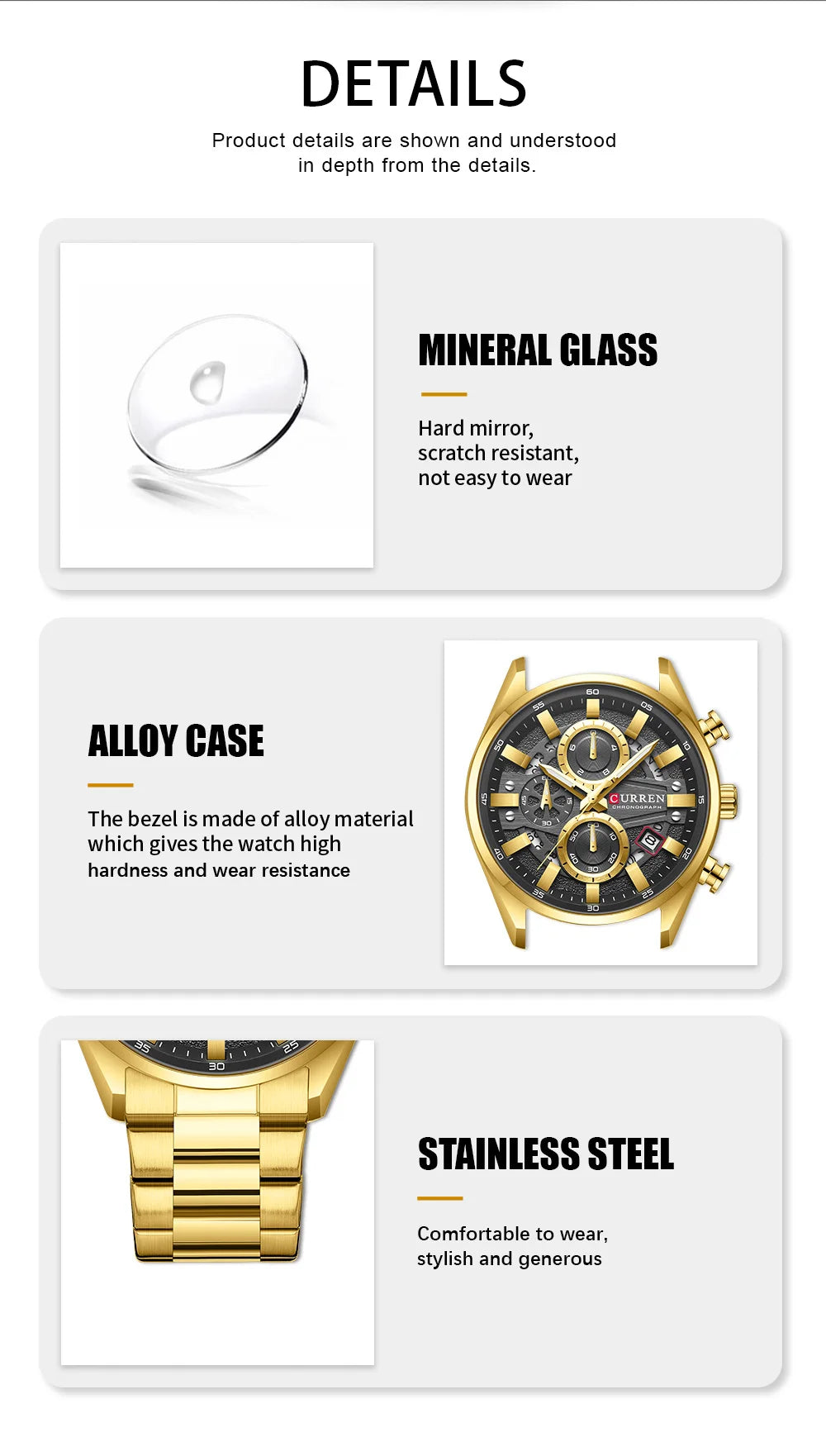 CURREN Top Luxury Business Calendar Multi functional Waterproof Sports Men's Quartz Men Watch Construction Wristwatch for Men