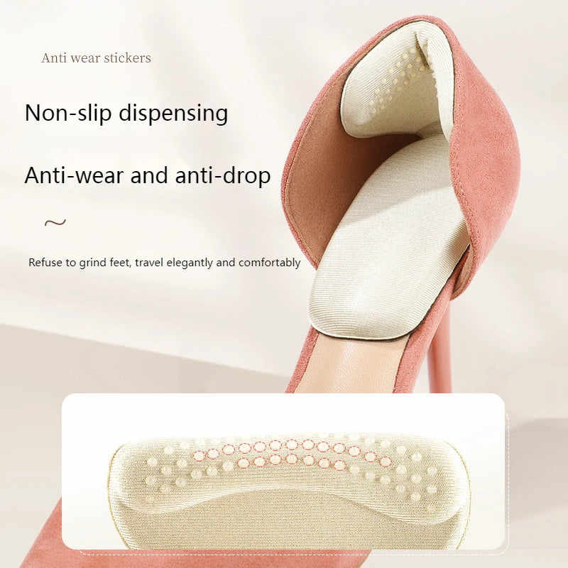 NewT-Shape Foam Heel Stickers Heel Protectors High Heel Insoles Flat Heel Insoles Shoe Adjusters Women's Half Insoles 2pcs/4pcs