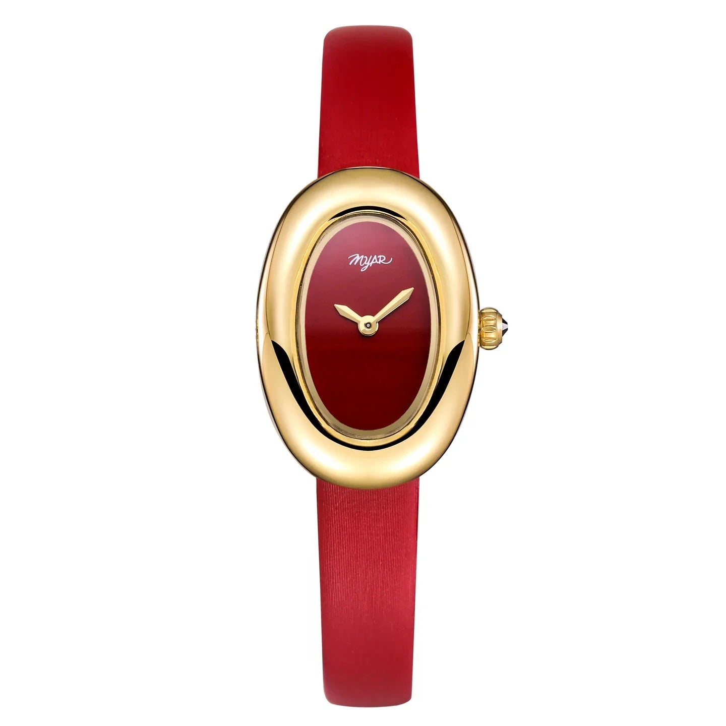 MYAR Women Watch for Girls Quartz Reloj Mujer Sliver Diamond Oval Shaped Orologio Ladies Wristwatch Simple Stainless Steel Clock