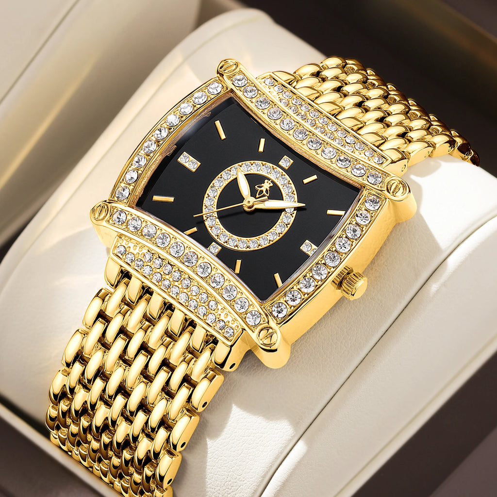 YaLaLuSi Brand Women's Affordable Luxury Diamond-Set Dial WaterResistant Quartz Bracelet Watch Gift reloj mujer watch for ladies