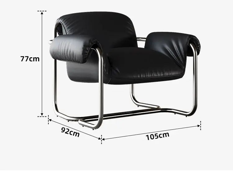 Nordic Dining Chair,leisure Chair,light Luxury Armchairs,designer Stainless Steel Minimalist Reading Chairs, Balcony Lazy Chairs