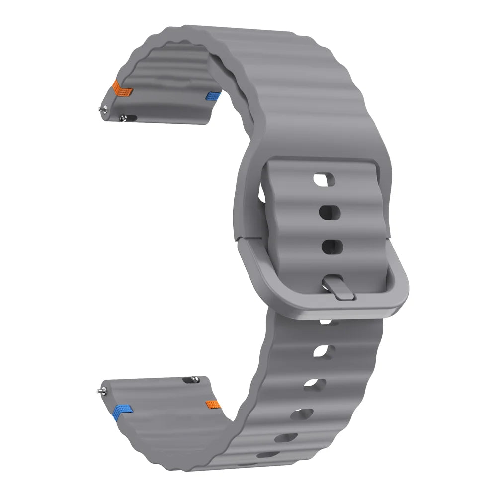 18/20/22mm Sports Wave Silicone Strap For Huawei Watch GT6-5-4 41mm 5 GT5 Pro 42mm Bracelet Wristband For Xiaomi Watch S4 41mm