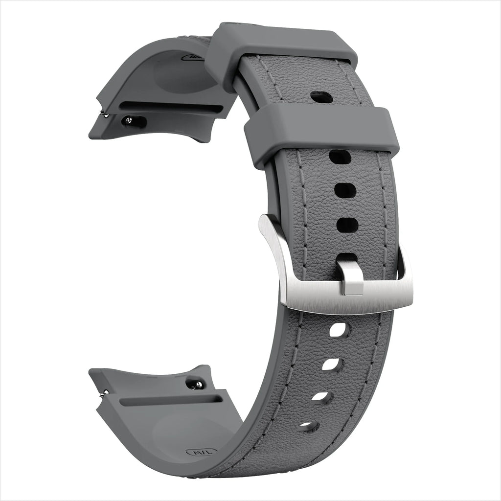 Silicone+Leather Strap for Samsung Galaxy Watch 7 6 5 4 44mm 40mm/5 Pro 45mm Wristband for Galaxy Watch 6 Classic 47mm 43mm Belt