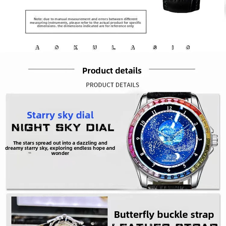 Stainless Steel New Starry Sky Series Luminous Waterproof Self-Wind Automatic Mechanical Watch for Men