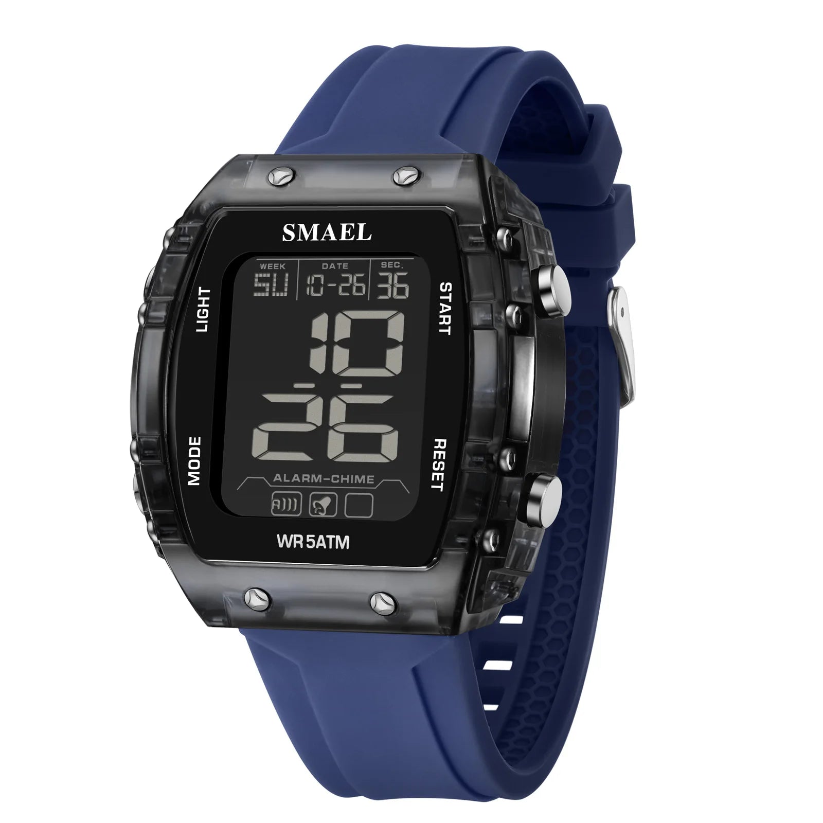 SMAEL Watches for Women LCD Digital Movement Silicone Strap Clock Fashion Trend Waterproof Sport Electronic Wristwatches Female