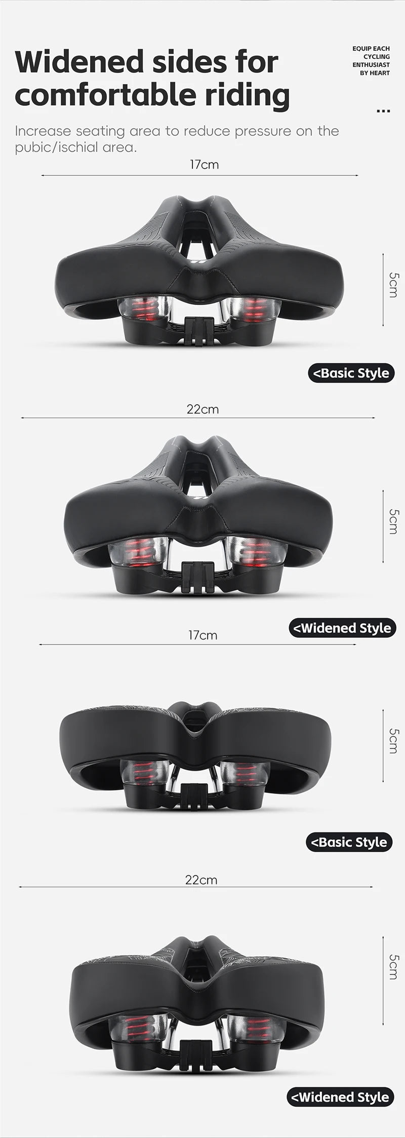WEST BIKING Bicycle Saddle Comfortable Shockproof Bike Seats with Spring Shock Absorber MTB Road Bike Hollow Breathable Cushion