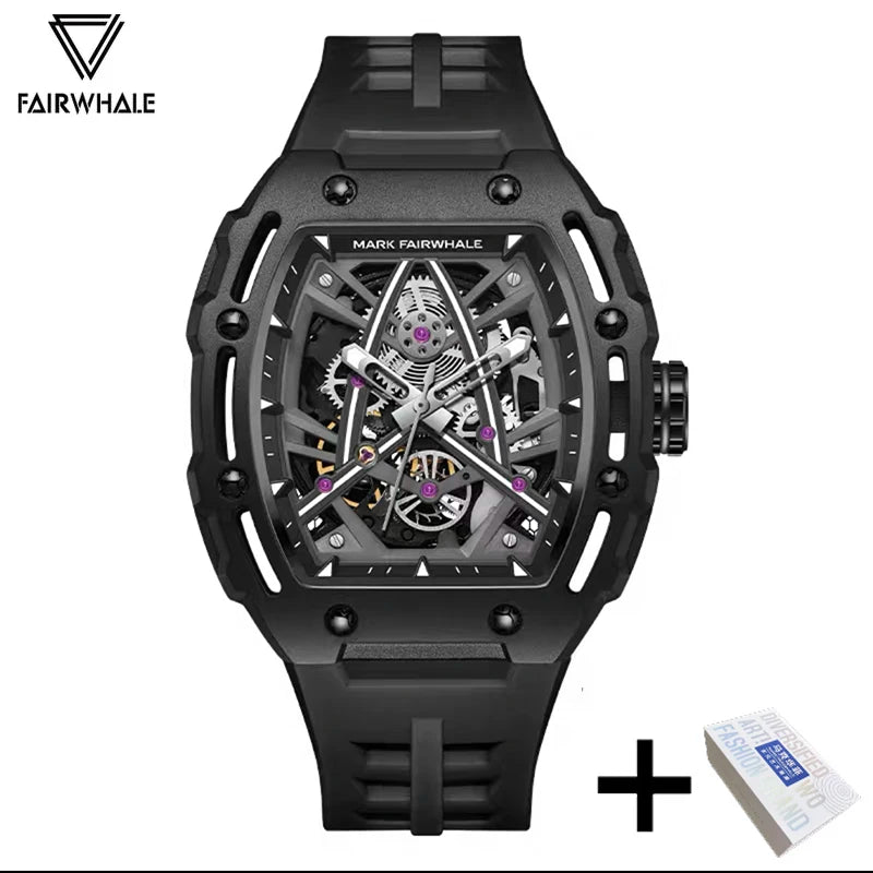 2023 New Automatic Mechanical Watches Mens Luxury   Brand Mark Fairwhale Fashion Sports Waterproof Tonneau Mille Wristwatch Mans