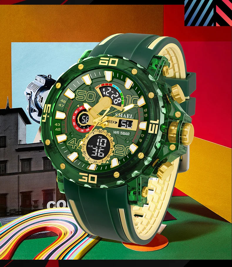 Military Watches Men Watch 2025 New 50M Waterproof Wristwatch Stopwatch Alarm LED Light Digital Watches 8136 Men's Sports Watch