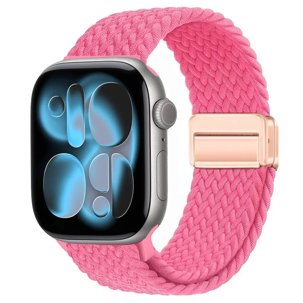 Nylon Loop Strap for Apple Watch 11 10 9 8 7 46mm 42mm 45mm 41mm Ultra 3 2 1 49mm Magnetic Braided  IWatch 6 5 4 SE3 Accessories