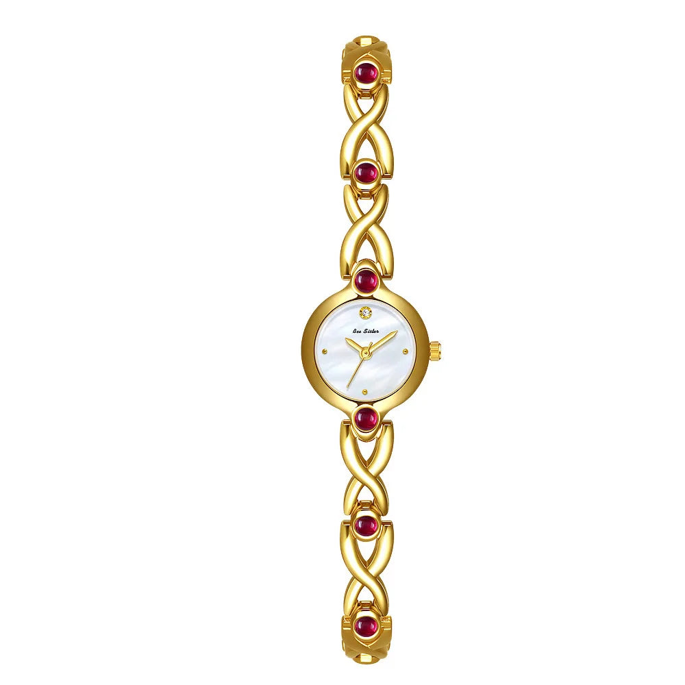 Ladies Watch Elegant Retro Round Black Gold Shell Dial Fashion Casual Gold Watches For Woman Gift Fashion Accessory