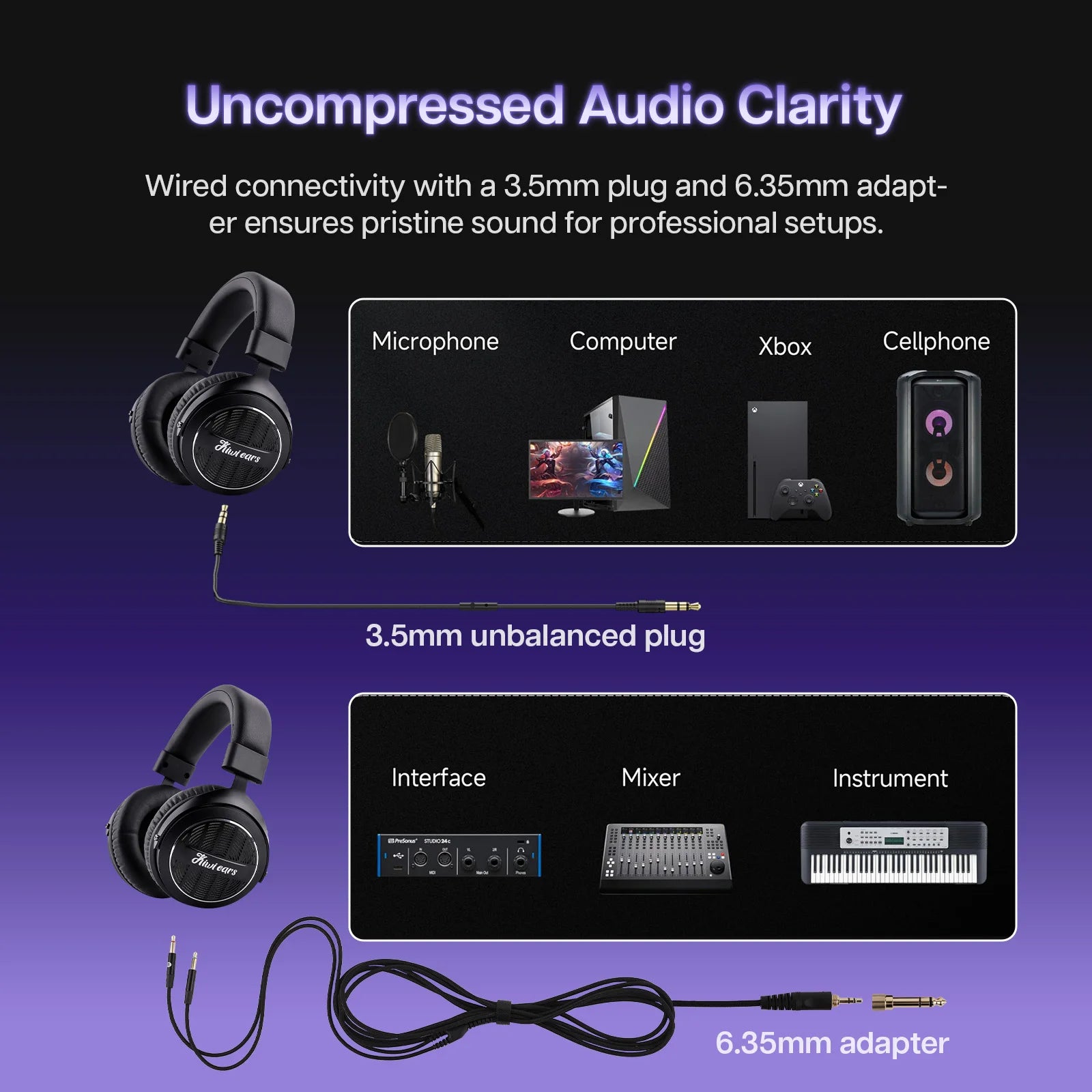 Linsoul Kiwi Ears Ellipse Studio-Grade Dynamic Driver Headphones with Comfortable Design and Dtachable Cable Design