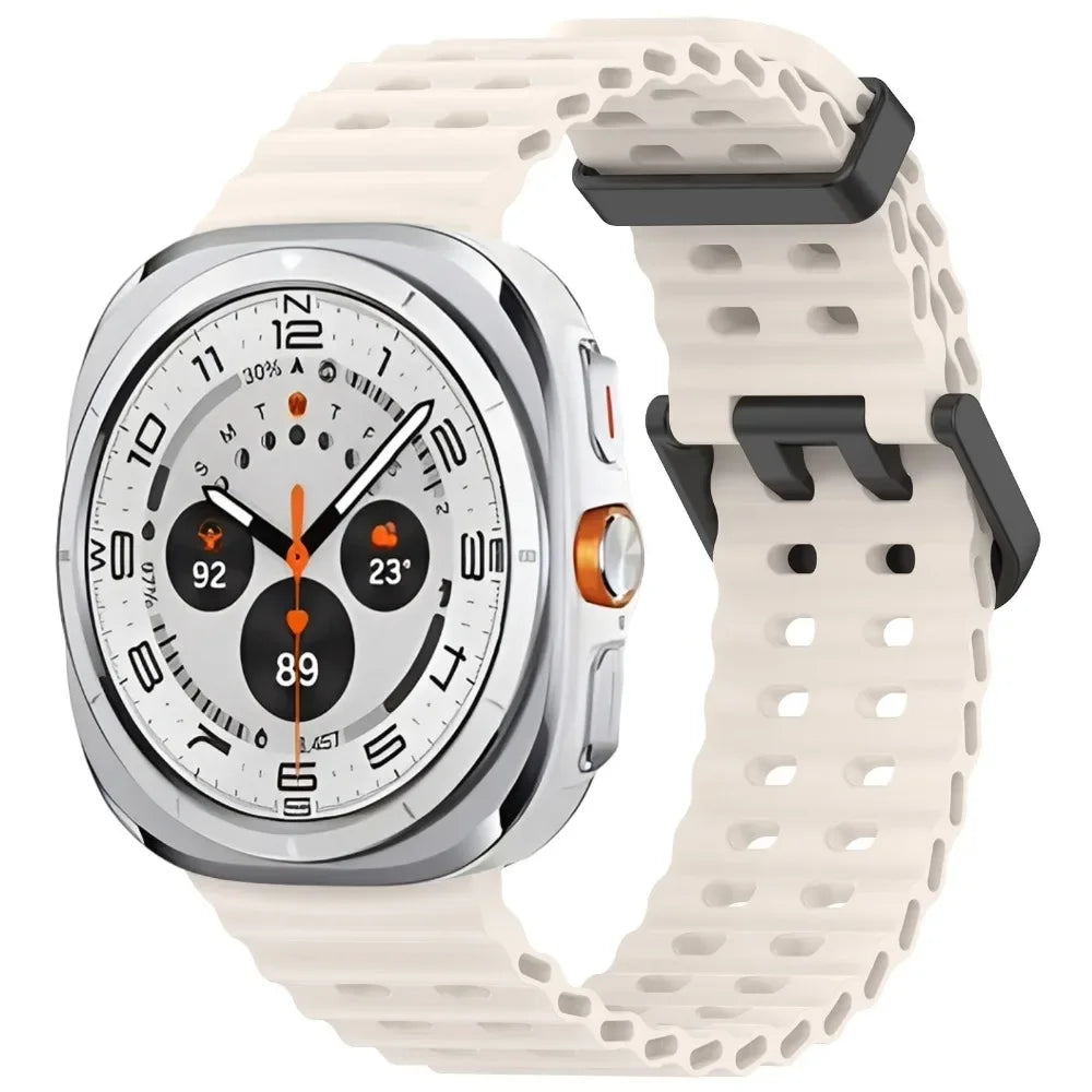Two-color Silicone Strap for Samsung Galaxy Watch Ultra 47mm Ocean Original Official Wristband Galaxy Watch 8-7 Ultra 47mm Belt
