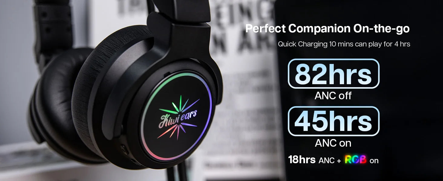 Linsoul Kiwi Ears Aventus Bluetooth Coaxial Driver DJ and Gaming Bluetooth/Wired Headphones Active Noise Cancellation Headphone