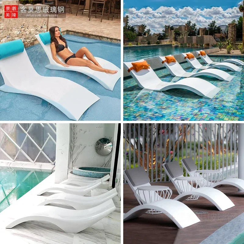 Leisure Beach Chair Hotel Swimming Pool Recliner Special-Shaped Rubber Clothing Water-Soaking Chair Courtyard Sun-Proof Chair