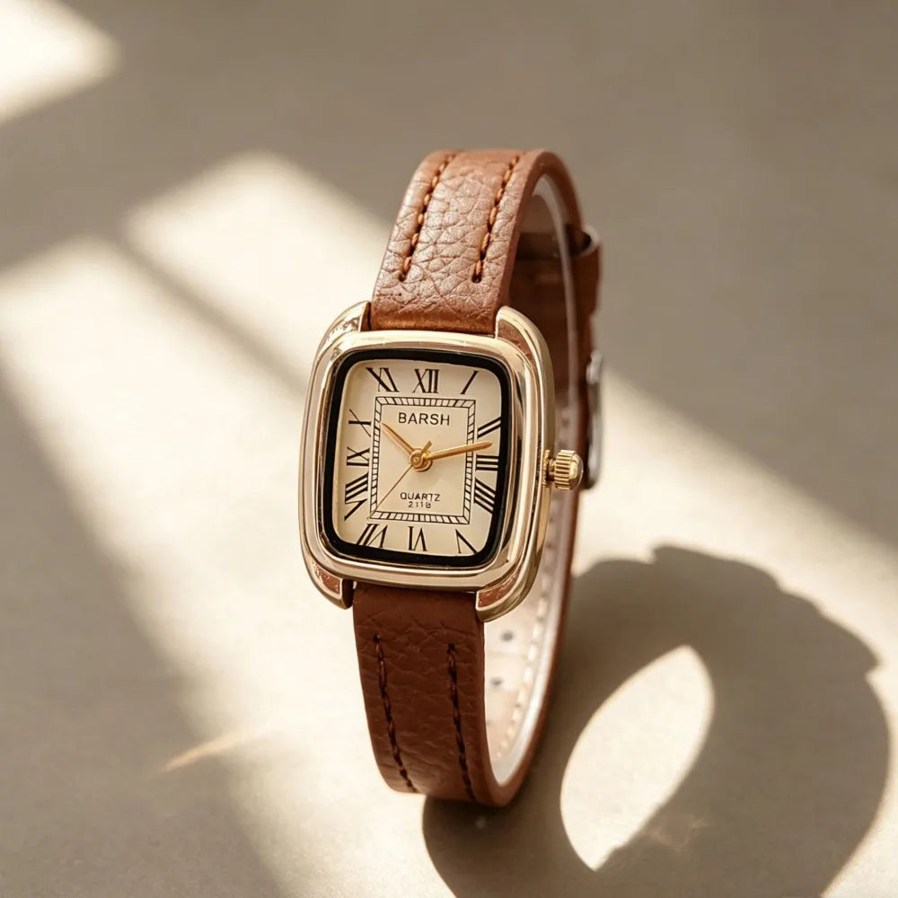 Fashion Leather Belt Watch for Women Luxury Watch Simple Retro Roman Dial Quartz Wristwatches Wholesale Relojes Para Mujer