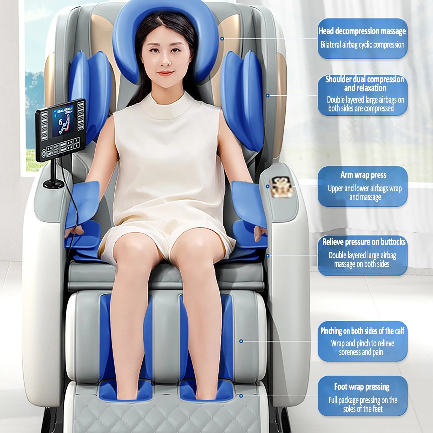 Electric Smart massage chair zero gravity with Voice Control Foot Airbag Massage for Full Body Relief for Family Use 3D Shiatsu