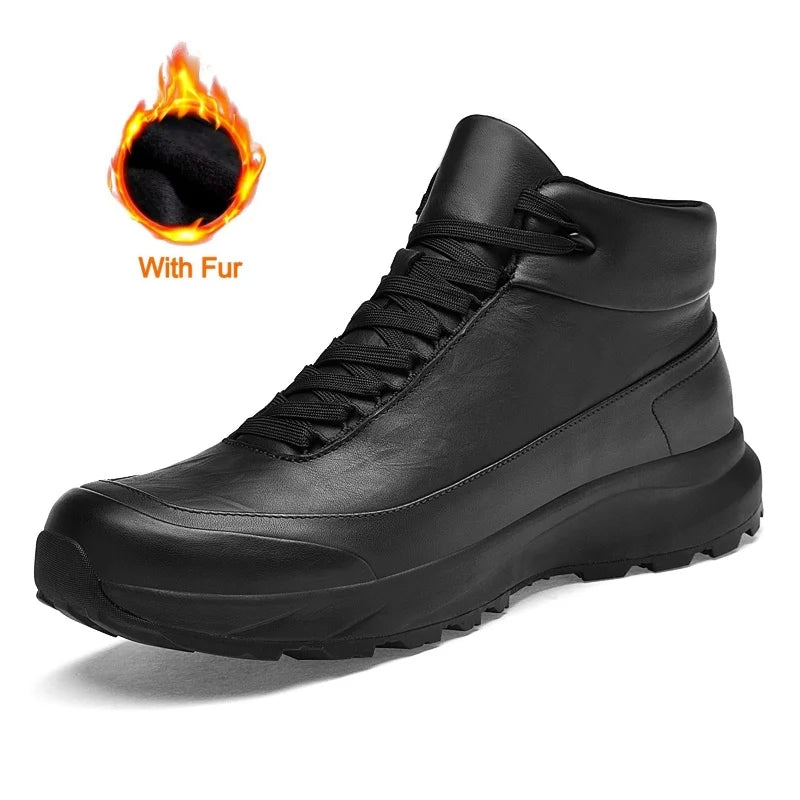 2026New Casual Leather Shoes For Mens Outdoor Work Trend Walking Shoe Fashion Thick Bottom Comfy Versatile Genuine Leather Boots