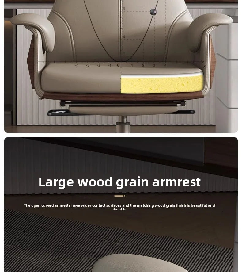 High end boss chair, genuine leather office chair, CEO computer, ergonomic, sedentary, swivel chair that can be reclined