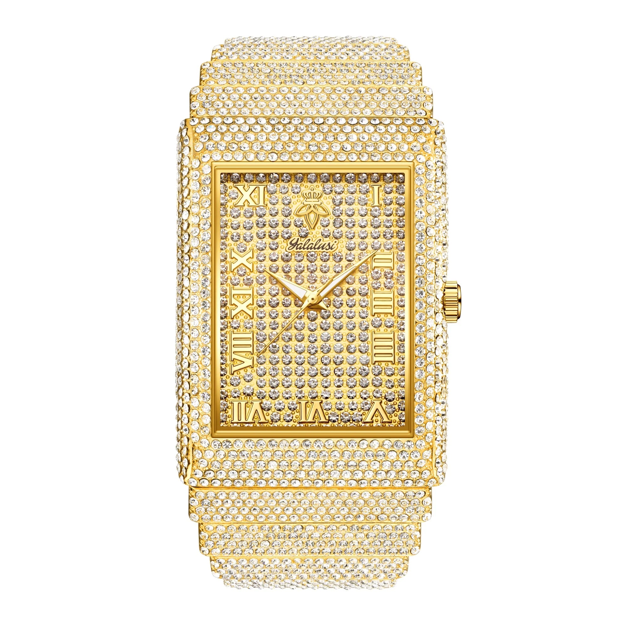 YaLaLuSi Men's Full-Diamond Large-Dial Water-Resistant Quartz Watch: An Elegant Bracelet Watch Gift reloj mujer