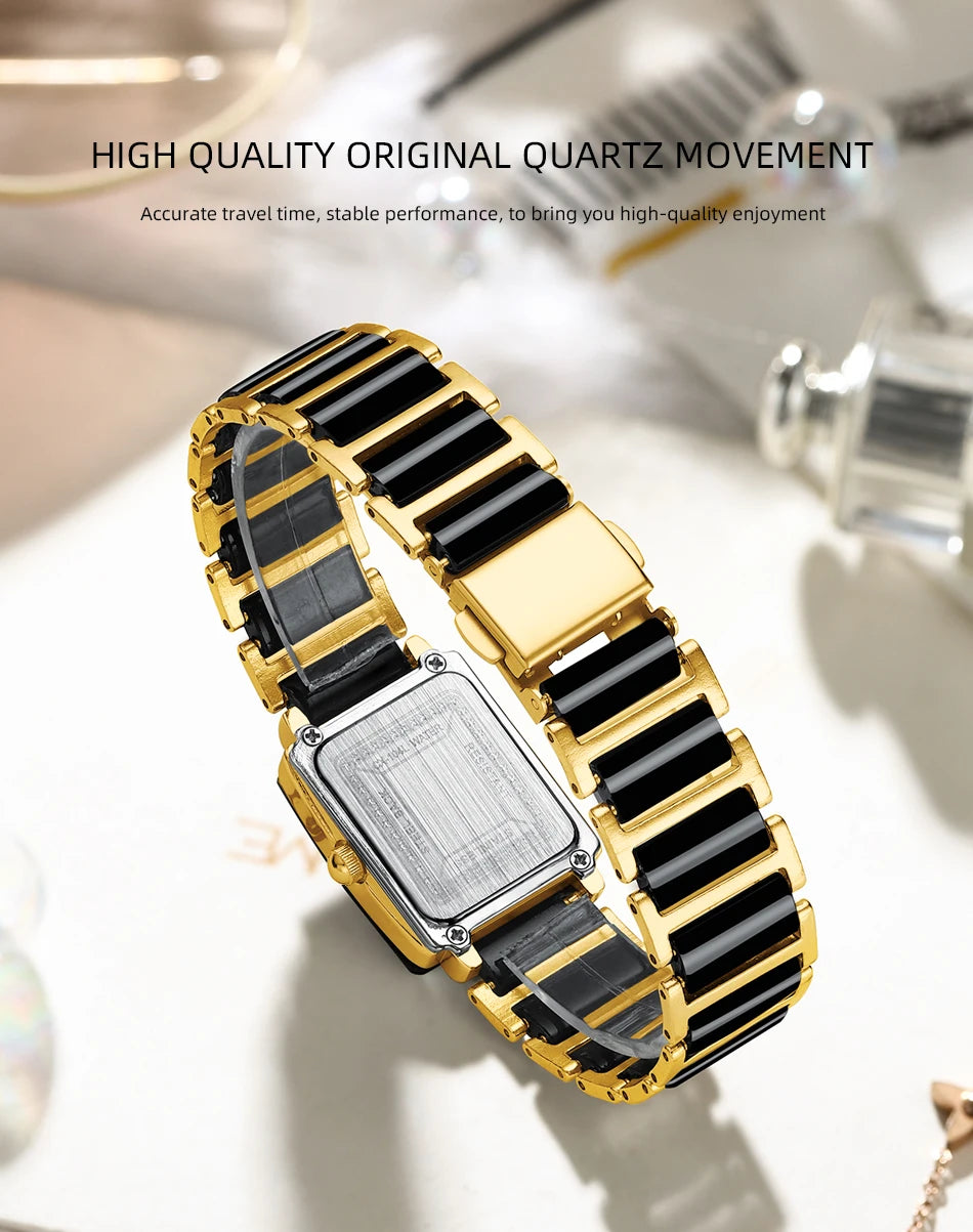CHENXI Luxury Couple Watch High Quality Fashion Crystal Rectangular Dial Quartz Watch Men Women Valentine'S Day Wedding Gift