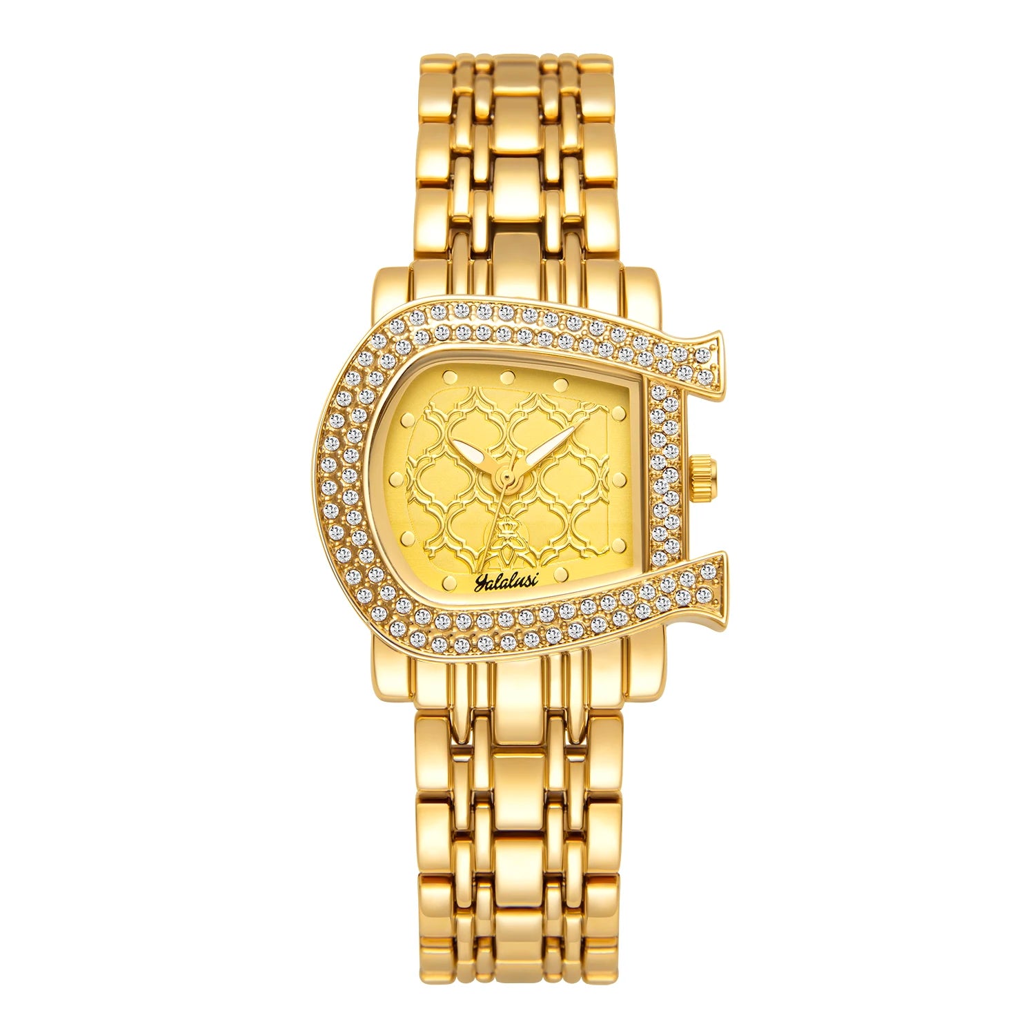 YaLaLuSi Women's Luxury Diamond-Set Asymmetrical Dial Bracelet Watch, Water-Resistant Quartz Watch reloj mujer watch for ladies
