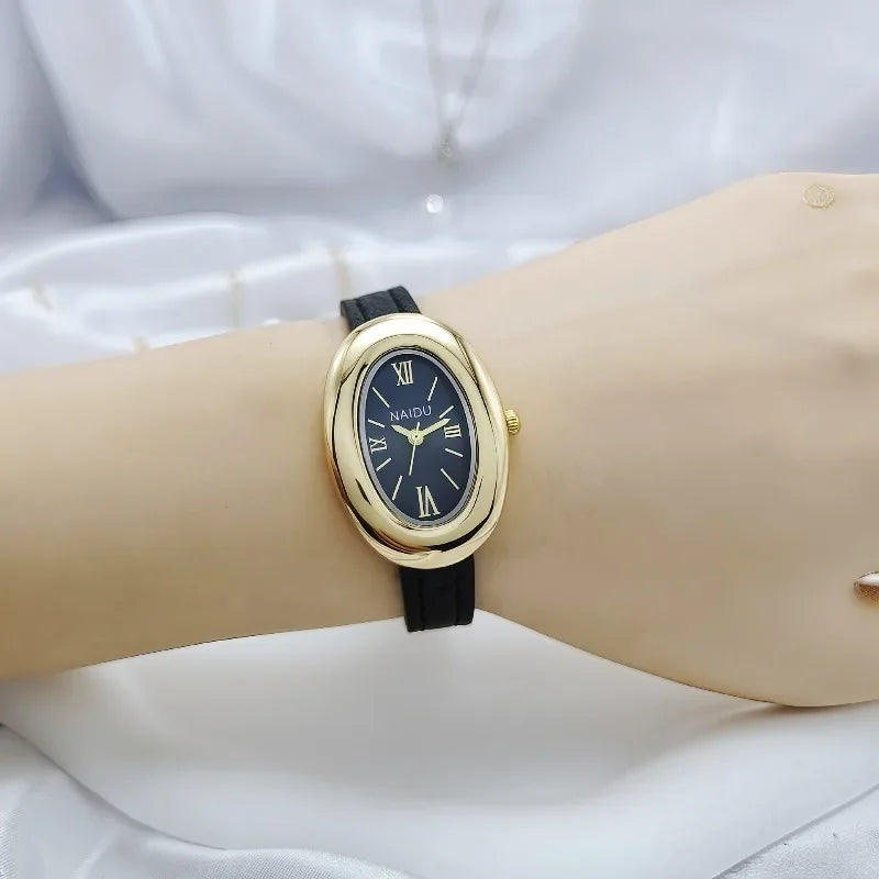 Luxury Pigeon Egg Dial Women's Quartz Watch Vintage Leather Strap Wristwatches Gift Clock Dropshipping Reloj Mujer Montre Femme