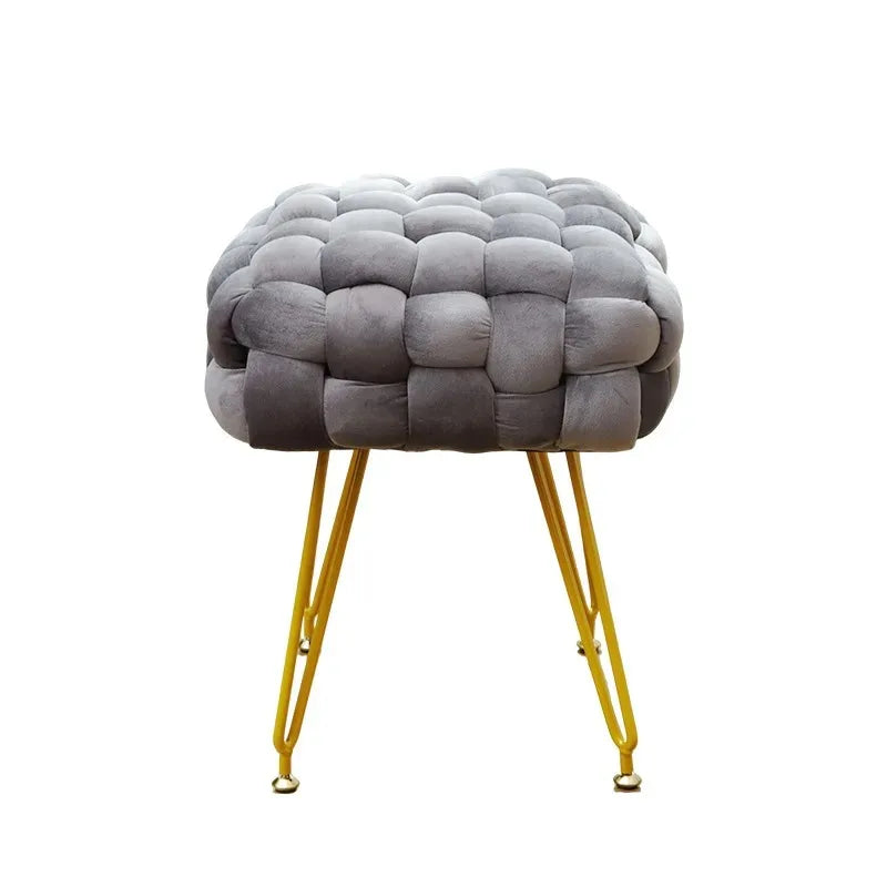 Upholstered Accent Side Chair Makeup Vanity Chair Low Velvet Stool for Dining Room Bedroom Living Room Ottoman Bench