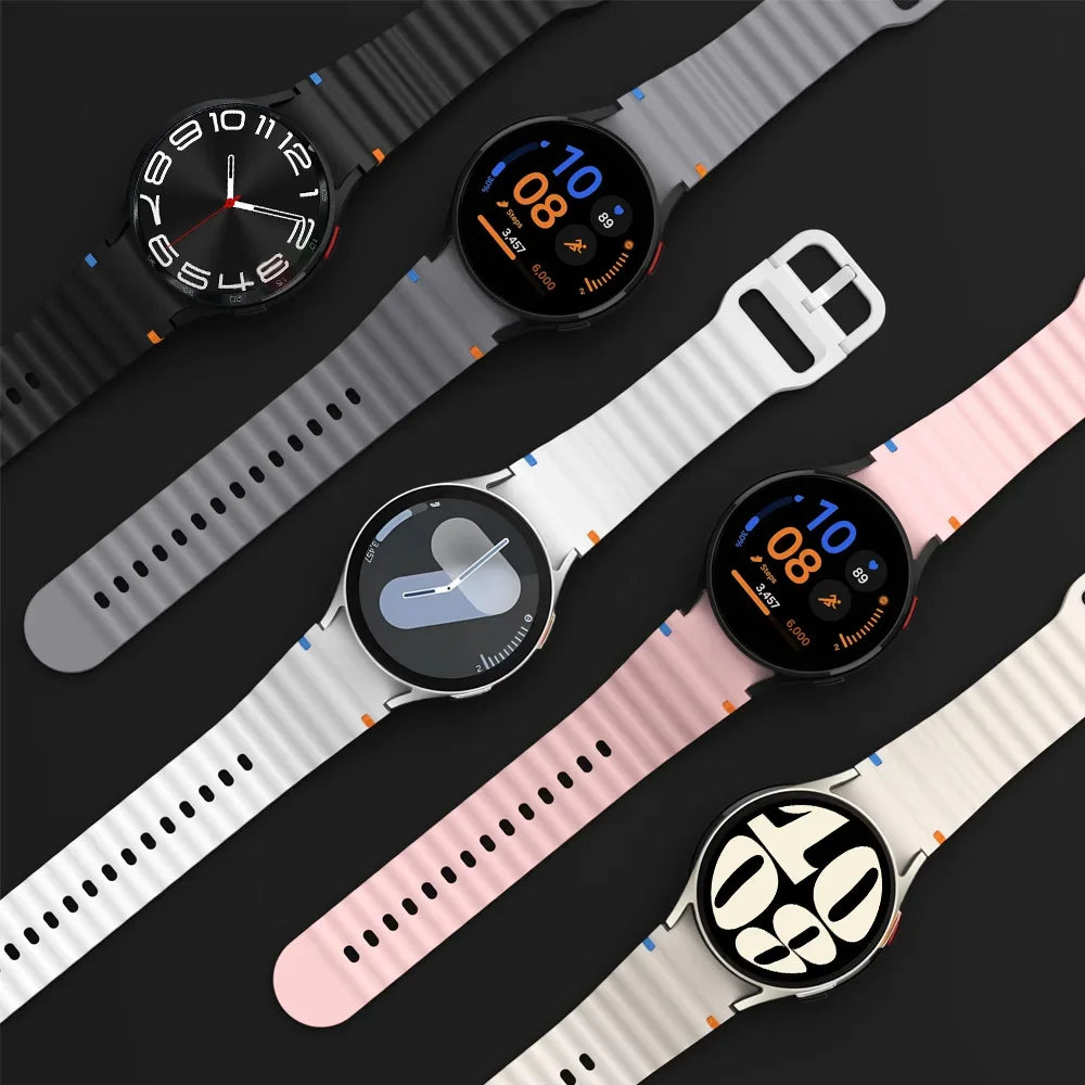 New Official Silicone Strap For Samsung Galaxy Watch 6 4 Classic 47mm 46mm 43/42mm Watchband Galaxy Watch 7 6 5 4 40mm 44mm Belt
