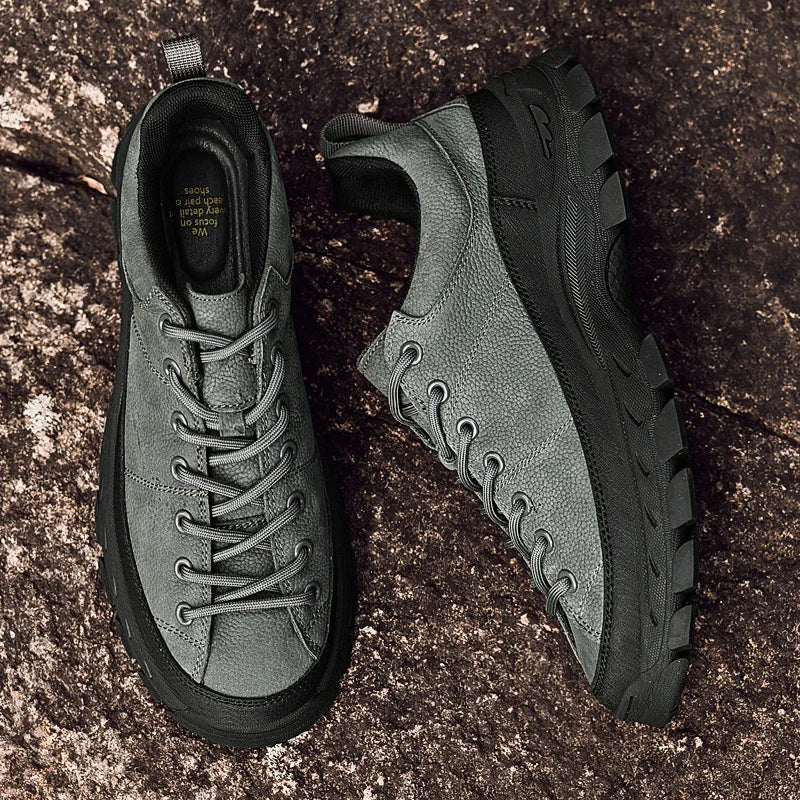 Genuine Leather Mens Sneakers Luxury Handmade Casual Shoes Fashion Designer Outdoor Walking Shoes New Male Skateboard Footwear